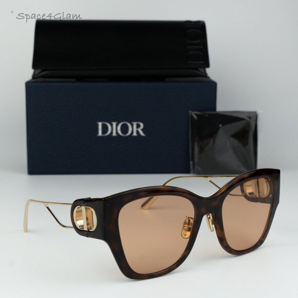 BRAND NEW Dior 30MONTAIGNE B2U CD40082U 53Y 26L0 Havana Brown Women Sunglasses - Picture 1 of 12